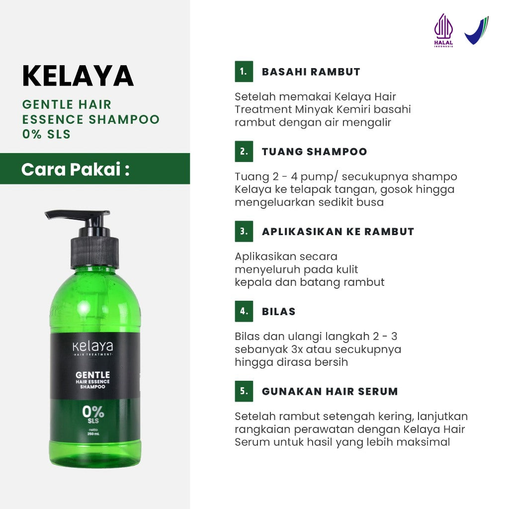 Kelaya Gentle Hair Essence Shampoo Non SLS 250ml