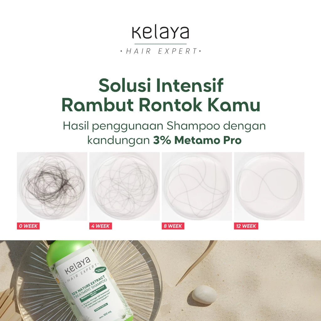Kelaya 12 Nature Extract Treatment Shampoo 100ml Sampo Rambut Rontok Non SLS