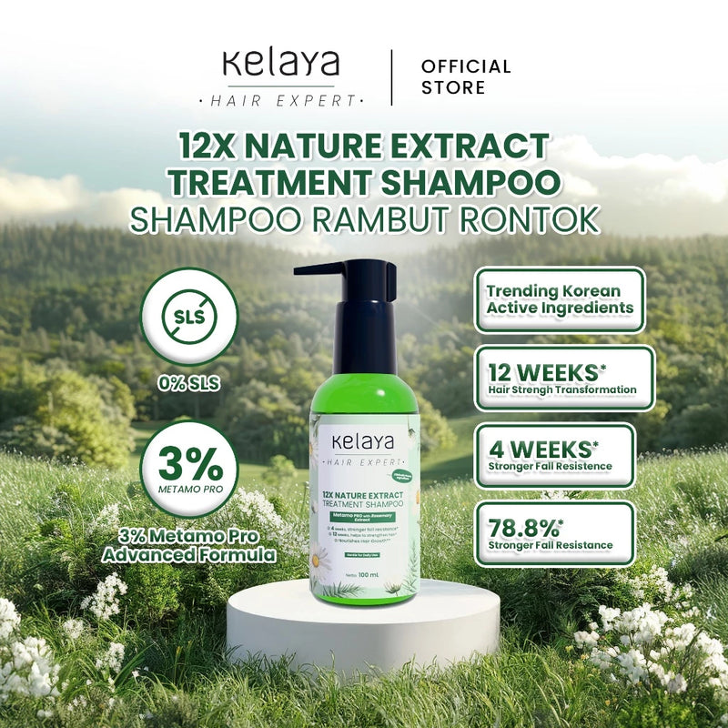 Kelaya 12 Nature Extract Treatment Shampoo 100ml Sampo Rambut Rontok Non SLS