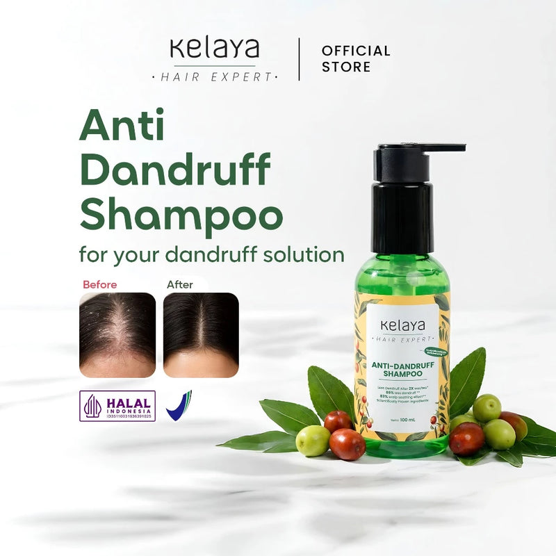 Kelaya Anti-Dandruff Shampoo 100ml Sampo ketombe Non SLS Perawatan Rambut Anti Ketombe Expert