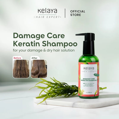 Kelaya Hair Expert Damage Shampoo Non SLS 100ml Keratin Rambut Rusak dan Kering