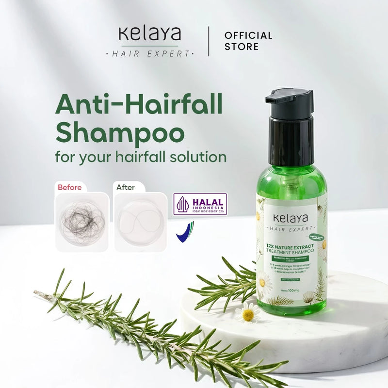 Kelaya 12 Nature Extract Treatment Shampoo 100ml Sampo Rambut Rontok Non SLS