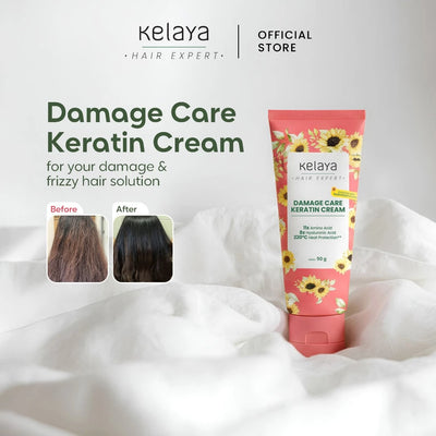 Kelaya Hair Expert Damage Keratin Cream 50g Masker Rambut Untuk Rambut Rusak dan Kering