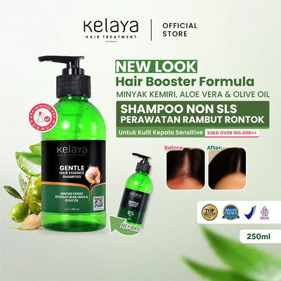 Kelaya Shampoo Non SLS Gentle Hair Care Essence 250ml Shampo Anti Ketombe Rontok Penumbuh Rambut